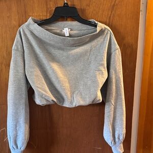 Urban Outfitters Out From Under Cropped Light Gray Sweatshirt M